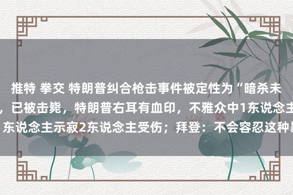 推特 拳交 特朗普纠合枪击事件被定性为“暗杀未遂”，枪手可能为狙击手，已被击毙，<a href=