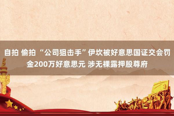 自拍 偷拍 “公司狙击手”伊坎被好意思国证交会罚金200万好意思元 涉无裸露押股尊府